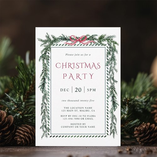 Watercolor Pine Garland Christmas Party
