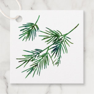 Watercolor Pine Needles Gift Tags