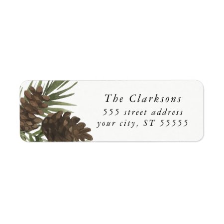 Watercolor Pine Sprigs, Return Address Labels