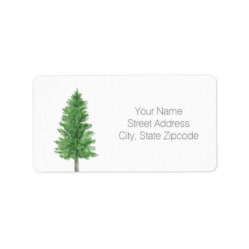 Watercolor Pine Tree 2  Label