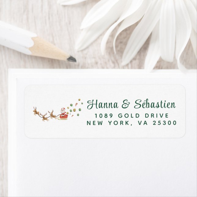 Watercolor Pine Tree Chic Christmas  Label (Insitu)