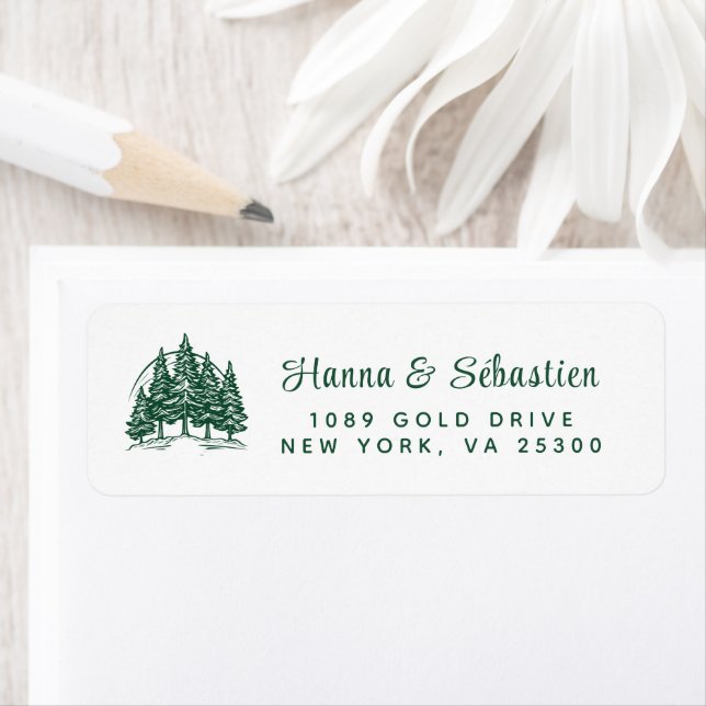 Watercolor Pine Tree Chic Christmas  Label (Insitu)