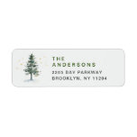 Watercolor Pine Tree Chic Christmas Return Address Label<br><div class="desc">Watercolor Pine Tree Chic Christmas Return Address label.
Personalize your holiday  return address label with  this red watercolor holly berries wreath and your photo.</div>