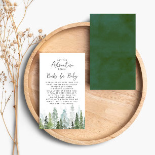 Watercolor Pine Tree Forest Baby Shower Enclosure Card