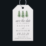 Watercolor Pine Tree Forest Wedding Save The Date Gift Tags<br><div class="desc">Celebrate in style with these stylish and very trendy wedding save the date tags. This design is easy to personalize with your special event wording and your guests will be thrilled when they receive these fabulous tags.</div>