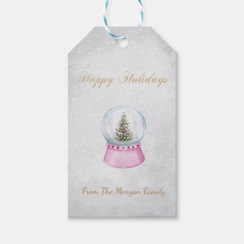 Watercolor Pine TreeGlobe Gift Tags