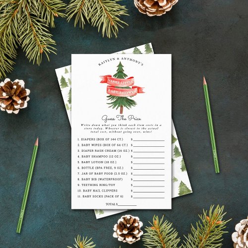 Watercolor Pine Tree Merry Little Baby Shower Game