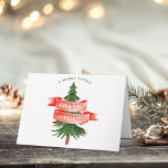 Watercolor Pine Tree Merry Little Baby Shower Thank You Card<br><div class="desc">Say thank you in style with these trendy baby shower thank you cards. The template wording is easy to personalize and your family and friends will be thrilled when they receive these fabulous thank yous.</div>