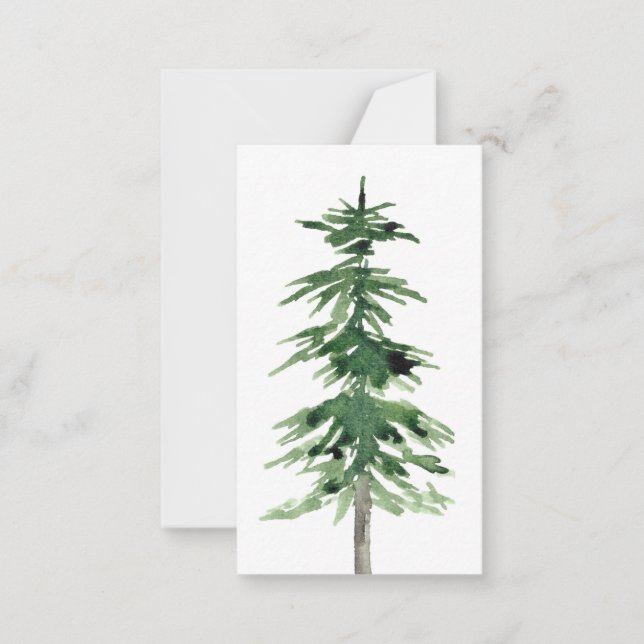 Watercolor Pine Tree Note Card (Front)