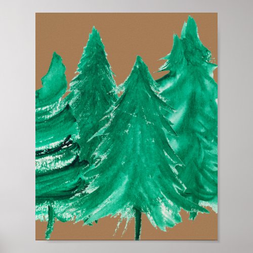 Watercolor Pine Tree Poster
