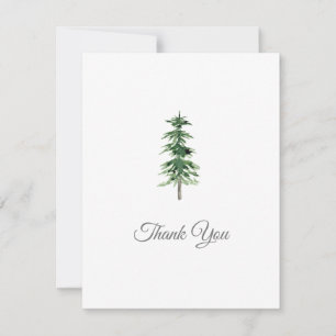 Watercolor Pine Tree Thank You Card