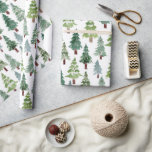 Watercolor Pine Tree Winter Forest Pattern  Wrapping Paper<br><div class="desc">Beautiful watercolor winter pine tree pattern wrapping paper.</div>