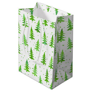 Watercolor Pine Trees Medium Gift Bag