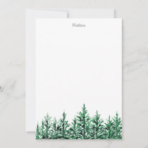 Watercolor Pine Trees Note Card
