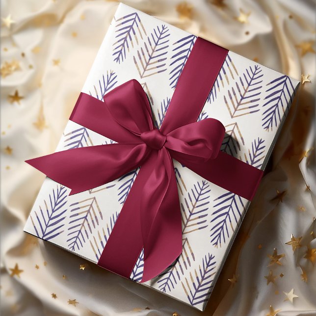 Watercolor Pine trees - purple Wrapping Paper Sheets (Creator Uploaded)