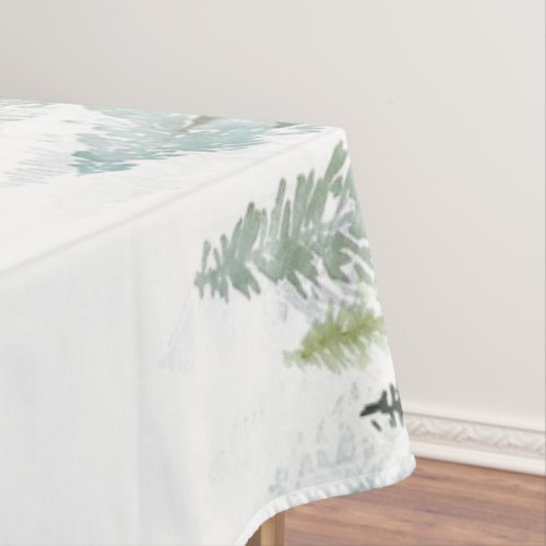 Watercolor Pine Trees Tablecloth