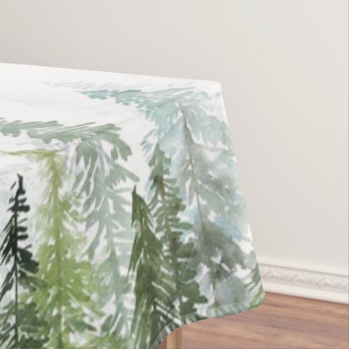 Watercolor Pine Trees Tablecloth