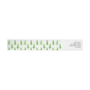 Watercolor Pine Trees Wrap Around Label