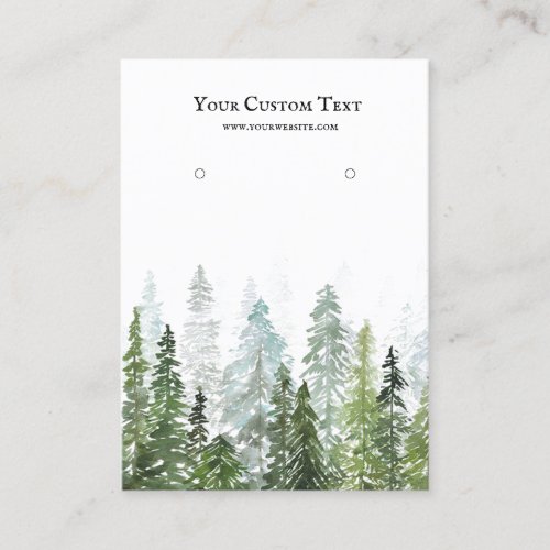 Watercolor Pine Woods Earring Jewelry Display Business Card