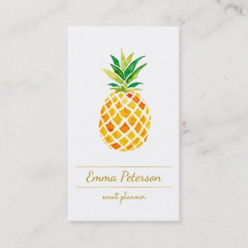 Watercolor Pineapple Business Card by paesaggi at Zazzle