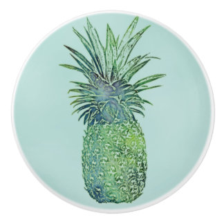 Watercolor Pineapple Ceramic Knob