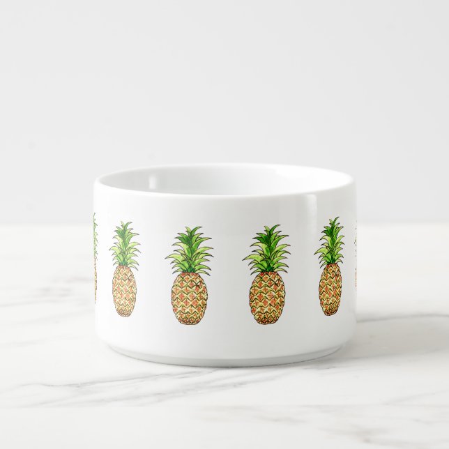 watercolor pineapple drawing bowl (Center)