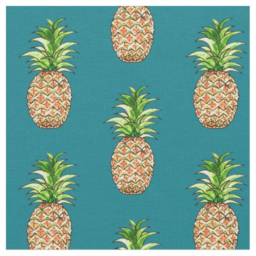 watercolor pineapple drawing fabric