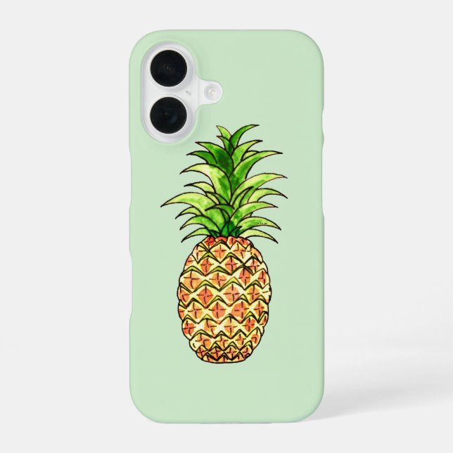 watercolor pineapple drawing iphone case (Back)