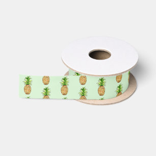 watercolor pineapple drawing satin ribbon