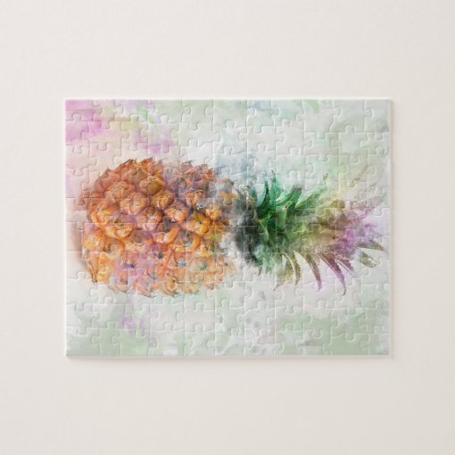 Watercolor pineapple jigsaw puzzle Zazzle