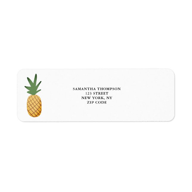 Watercolor Pineapple  Label (Front)