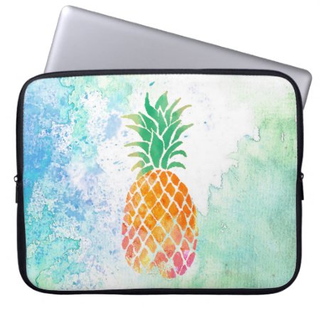 Watercolor Pineapple Laptop Sleeve