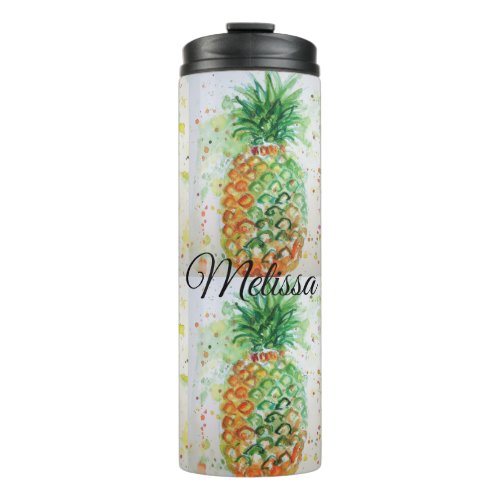 Watercolor Pineapple Leggings Thermal Tumbler