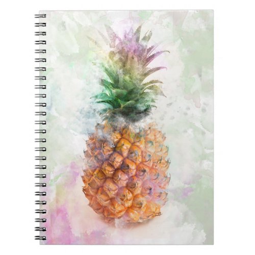 Watercolor pineapple notebook