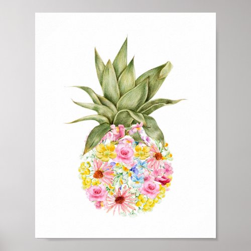 Watercolor Pineapple Nursery Poster