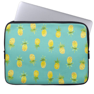 Watercolor Pineapple Pattern 13" Laptop Sleeve