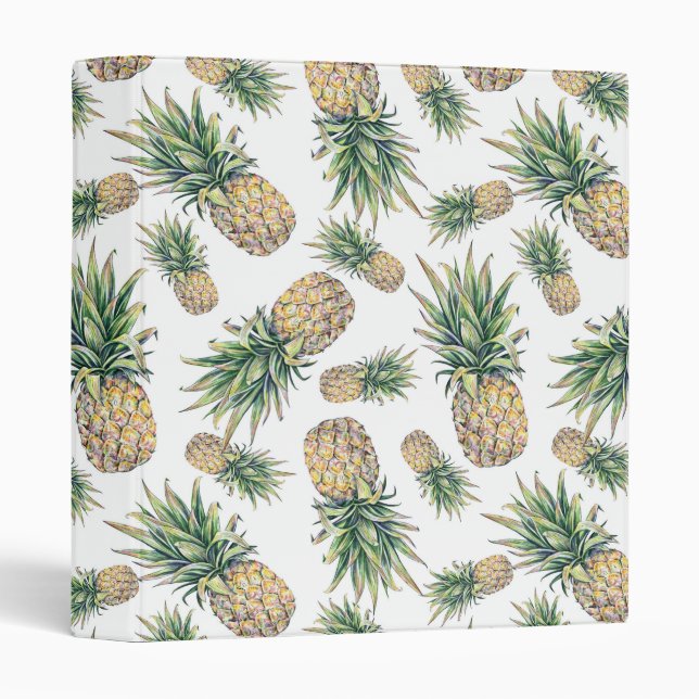 Watercolor Pineapple Pattern Binder (Front/Spine)