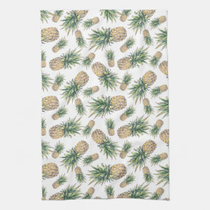 Watercolor Pineapple Pattern Kitchen Towel
