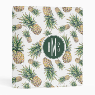 Watercolor Pineapple Pattern Mini Binder
