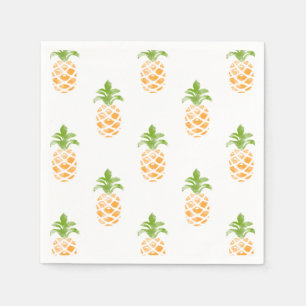 Watercolor Pineapple Pattern Paper Napkins