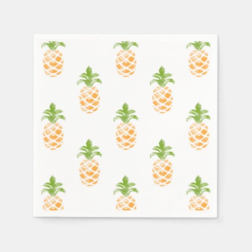 Watercolor Pineapple Pattern Paper Napkins