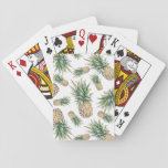 Watercolor Pineapple Pattern Playing Cards at Zazzle
