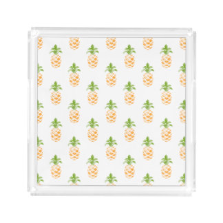 Watercolor Pineapple Pattern Serving Tray