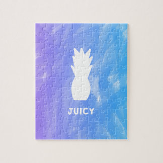 Watercolor pineapple - purple/blue jigsaw puzzle
