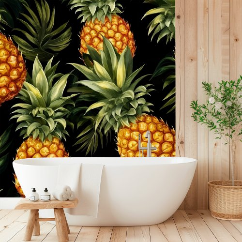 Watercolor Pineapple Seamless Pattern Wallpaper