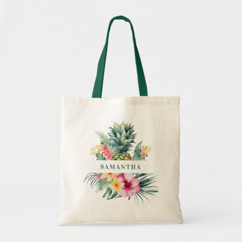 Watercolor Pineapple Summer Tropical  Tote Bag