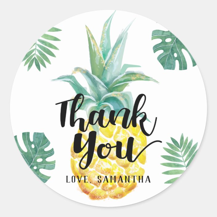 Set of 12 Personalized Pineapple Stickers