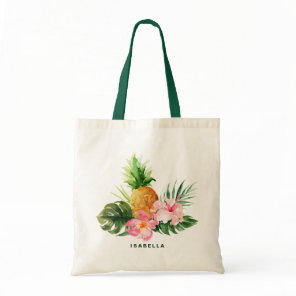 Watercolor Pineapple Tropical Custom Tote Bag