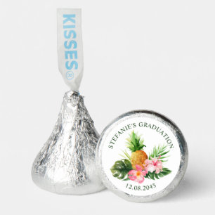 Watercolor Pineapple Tropical Graduation Party Hershey®'s Kisses®