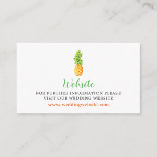 Watercolor Pineapple Wedding Website Enclosure Card
